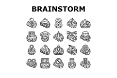 brainstorm business team think icons set vector Product Image 1
