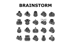 brainstorm business team think icons set vector Product Image 1