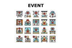 event agency party business icons set vector Product Image 1