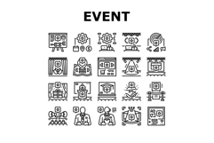 event agency party business icons set vector Product Image 1