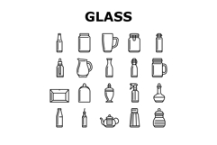 glass packaging bottle product icons set vector Product Image 1