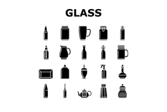 glass packaging bottle product icons set vector Product Image 1