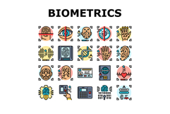 biometric fingerprint id finger icons set vector Product Image 1