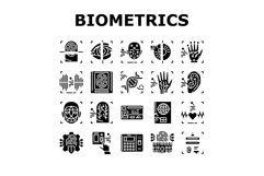 biometric fingerprint id finger icons set vector Product Image 1
