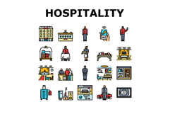 hospitality hotel service icons set vector Product Image 1