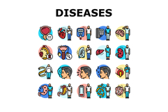 man disease health medical icons set vector Product Image 1
