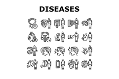 man disease health medical icons set vector Product Image 1