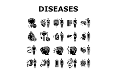man disease health medical icons set vector Product Image 1