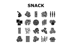 snack food drink sweet icons set vector Product Image 1