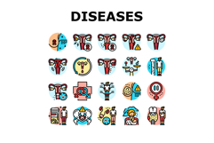 woman health medical care icons set vector Product Image 1