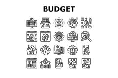planning budget finance income icons set vector Product Image 1