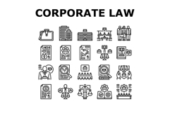 corporate law compliance icons set vector Product Image 1
