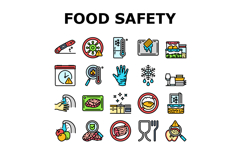 food safety hygiene inspection icons set vector Product Image 1