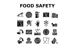 food safety hygiene inspection icons set vector Product Image 1