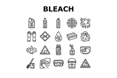 bleach disinfect clean germicide icons set vector Product Image 1
