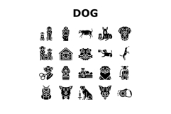 dog breeding genetics pedigree icons set vector Product Image 1
