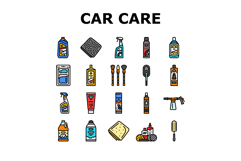 car care detailing wash icons set vector Product Image 1