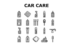 car care detailing wash icons set vector Product Image 1