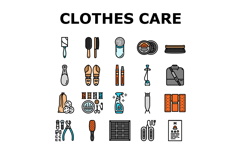 clothes care laundry ironing icons set vector Product Image 1