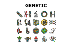 genetic engineering crispr genome icons set vector Product Image 1