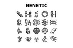 genetic engineering crispr genome icons set vector Product Image 1