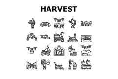 robot harvests automation icons set vector Product Image 1