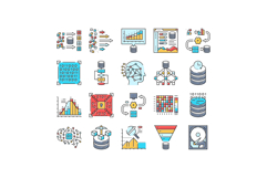 big data analytics hadoop icons set vector Product Image 1
