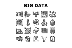 big data analytics hadoop icons set vector Product Image 1