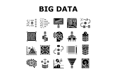 big data analytics hadoop icons set vector Product Image 1