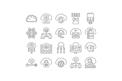 cloud computing virtualization icons set vector Product Image 1
