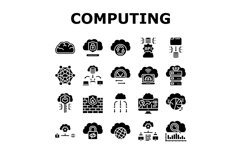 cloud computing virtualization icons set vector Product Image 1