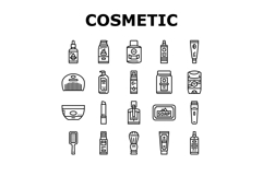 men cosmetic grooming skincare icons set vector Product Image 1