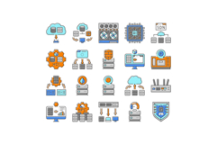 next gen data center automation icons set vector Product Image 1