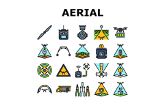 unmanned aerial vehicle drone uav icons set vector Product Image 1