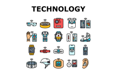 wearable technologies tracker icons set vector Product Image 1