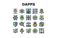 decentralized applications dapps icons set vector Product Image 1