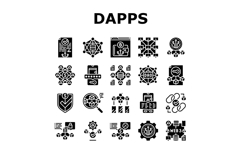decentralized applications dapps icons set vector Product Image 1
