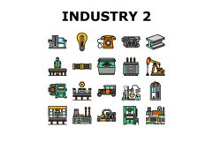 industry 2.0 automation robotics icons set vector Product Image 1
