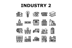 industry 2.0 automation robotics icons set vector Product Image 1