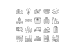 industry 2.0 automation robotics icons set vector Product Image 1