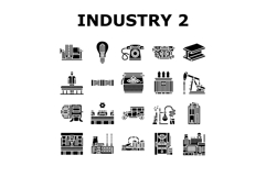 industry 2.0 automation robotics icons set vector Product Image 1