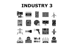industry 3.0 cybernetics sensors icons set vector Product Image 1