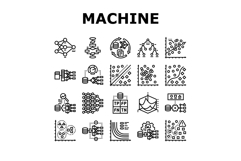 machine learning algorithm model icons set vector Product Image 1