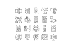 personalized medicine genomics icons set vector Product Image 1