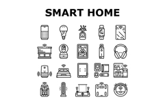 smart home wellness automation icons set vector Product Image 1