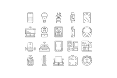 smart home wellness automation icons set vector Product Image 1