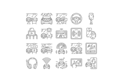 auto tainment infotainment icons set vector Product Image 1