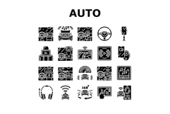 auto tainment infotainment icons set vector Product Image 1