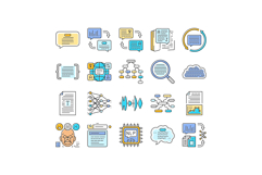 natural language processing nlp icons set vector Product Image 1