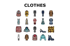 stylish clothes fashion trendy icons set vector Product Image 1